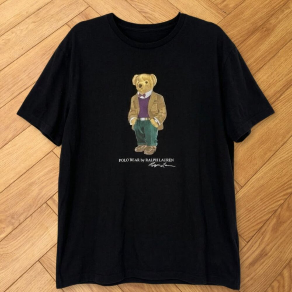 Black - Polo Bear Ralph Lauren Graphic Tee - Gildan - Reprint